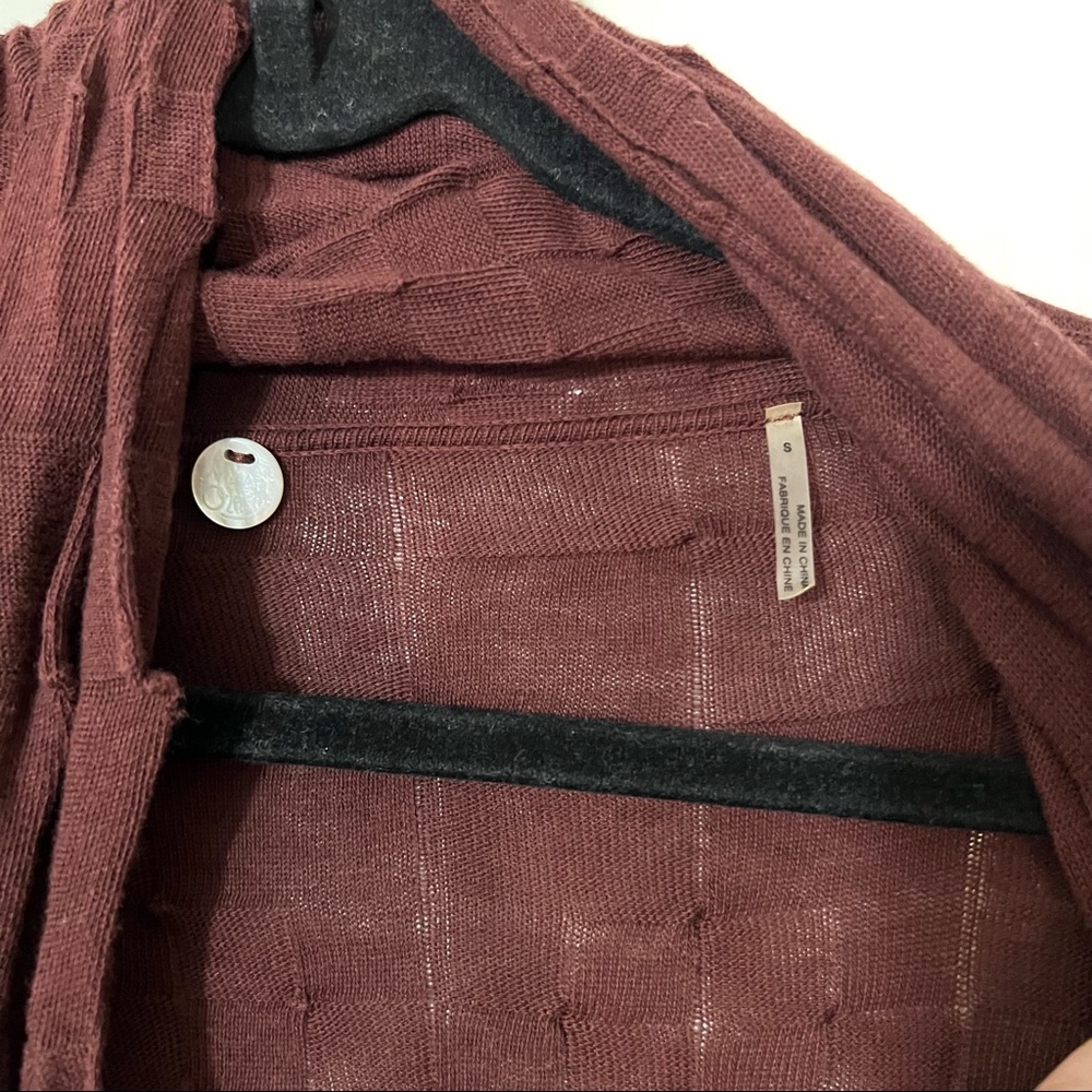 Margaret O’Leary Oragami Open Long Duster Cardigan in Brown Sz Small - Picture 2 of 6